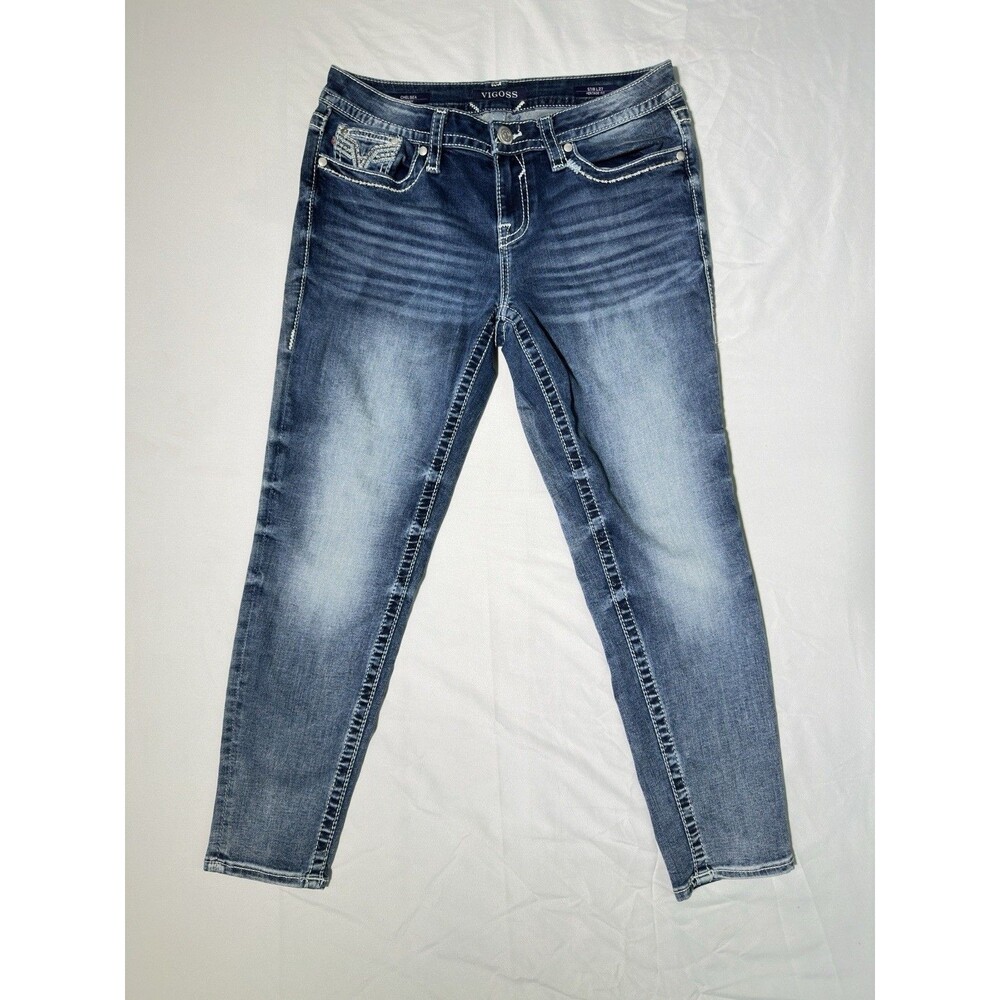 VIGOSS Jeans Women S 7/8 L27 31x25 Blue The Chelsea Skinny Heritage Fit